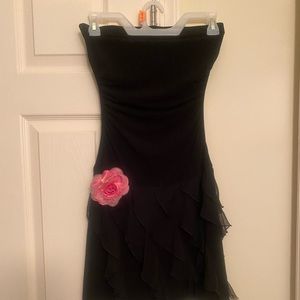 Strapless black dress